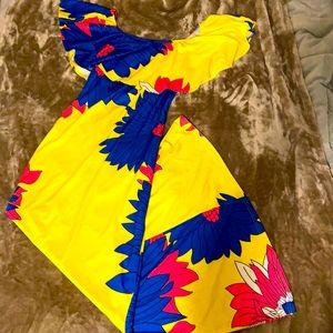 Tropical Off Shoulder Maxi Dress